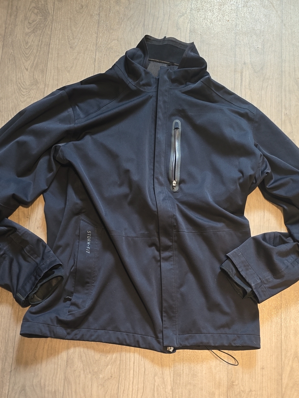Nike Men's Black Storm-Fit Zip-Front Rain Jacket